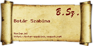 Botár Szabina névjegykártya