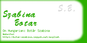 szabina botar business card